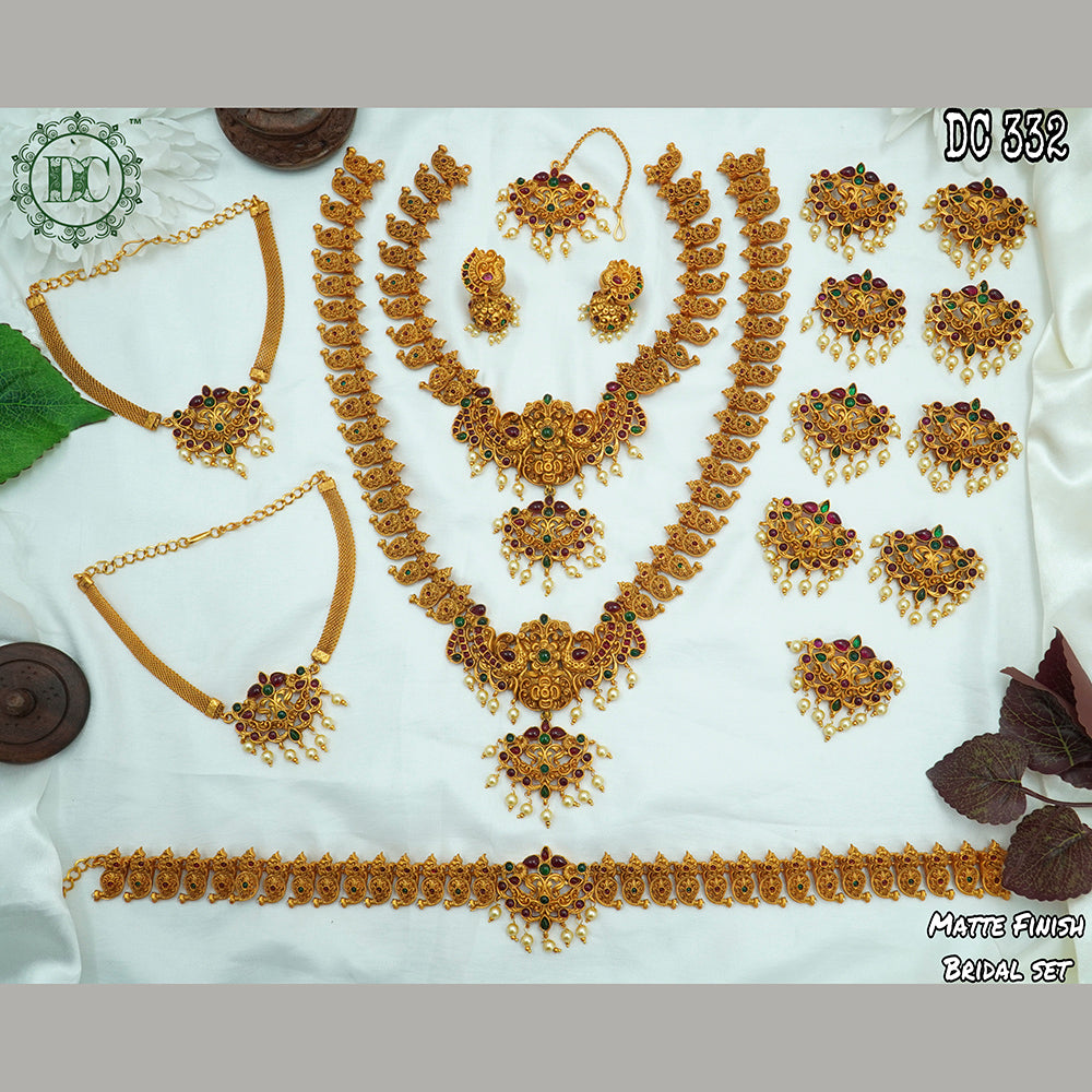 Diksha Collection Gold Plated Bridal Jewellery  Set