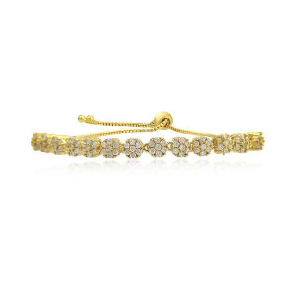 21 Nicole Jewellery Gold Plated Cubic Zirconia Adjustable Bracelet  - BR334 Yellow