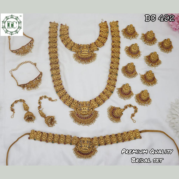 Diksha Collection Gold Plated Pota Stone Bridal Set