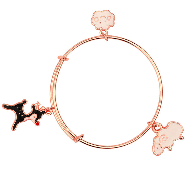 Mahi Dog, Ship & Cloud Shapded Rose Gold Plated Enamel Work Kids Bracelets for Kids (BRK1100822Z)