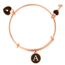 Mahi T Letter & Lock, Key Shaped Rose Gold Plated Charm Bracelet for Girls (BRK1100831Z)