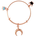 Mahi Moon Crown & Rabit Shaped Rose Gold Plated Enamel Work Charms Bracelet for Kids (BRK1100853Z)