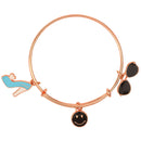 Mahi Gogal, Smiley & Sandal Shaped Rose Gold Plated Enamel Work Charm Bracelet for Girls (BRK1100871Z)