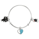 Mahi Cat, Rabit & Heart Shaped Enamel Work Charm Bracelet with Rhodium Plated for Girls (BRK1100893R)