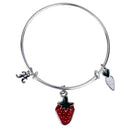 Mahi H Letter Strawberry & Radish Shaped Rhodium Plated Enamel Work Charms Kids Bracelets for Kids (BRK1100930R)