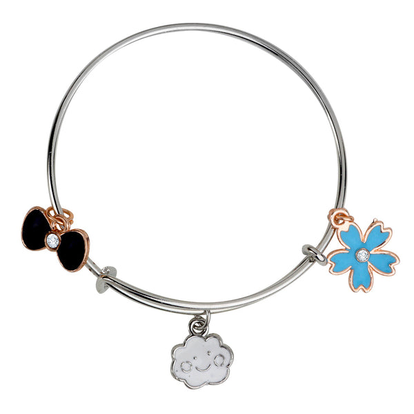 Mahi Cloud Boo & Floral Shaped Enamel Work Charms Kids Bracelets for Girls (BRK1100951M)