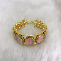 Tarangavi White Kundan Gold Plated Bracelet - BRV-21