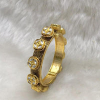 Tarangavi White Kundan Gold Plated Kada - BRV-250