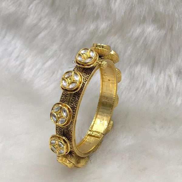 Tarangavi White Kundan Gold Plated Kada - BRV-250