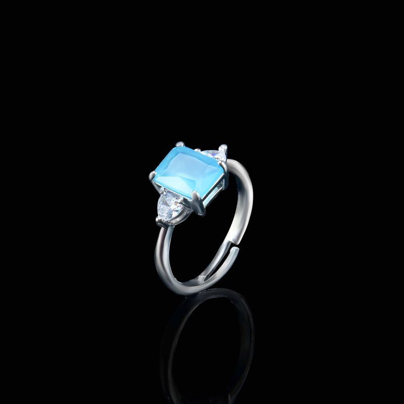 Nipura Baby Blue Zircon Petal Ring