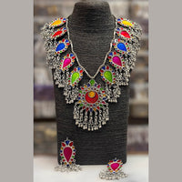 Blythediva Pack Of 2 Oxidised Plated Meenakari Long Necklace Set