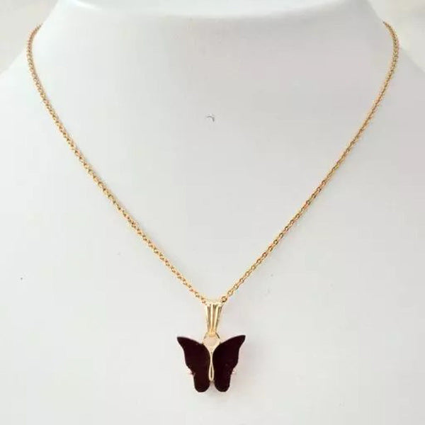 Mahavir Gold Plated Butterfly Chain Pendant