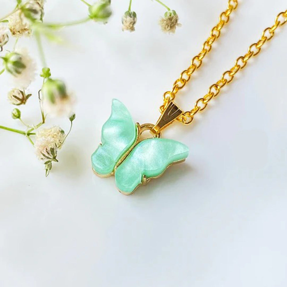 Mahavir Gold Plated Butterfly Chain Pendant