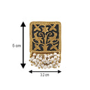Mahi Ethnic Meenakari Work Rectangular Shape Dangler Earring with Artificial Pearl for Women VECJ100138Bla