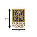 Mahi Ethnic Meenakari Work Rectangular Shape Dangler Earring with Artificial Pearl for Women VECJ100138Blu