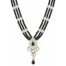 Mahi Ethnic Gold Plated Black and White Kundan Necklace set for Women VNCJ100158Bla