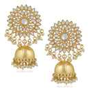 Mahi Traditional Gold Plated Floral Kundan Jhumki Earring For Women VECJ100199