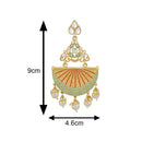 Mahi Gold Plated Traditional White Kundan Dangler Earring with Meenakri Work For Women VECJ100207