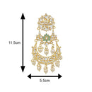 Mahi Ethnic Gold Plated White Kundan Chandbali Dangler Earring For Women VECJ100209