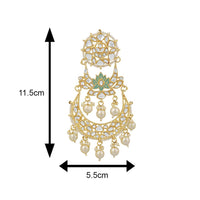 Mahi Ethnic Gold Plated White Kundan Chandbali Dangler Earring For Women VECJ100209