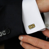Mahi Rhodium Plated Subtle Charm Liana Cufflinks