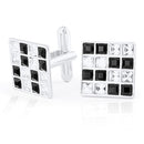 Mahi Black & White Rhodium Plated Made with Swarovski