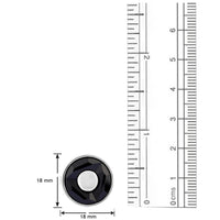 Mahi Rhodium Plated Black Round Cufflink