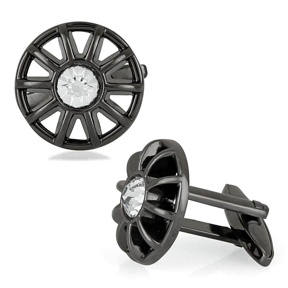 Mahi Solitaire Sparkling Crystal Cufflink