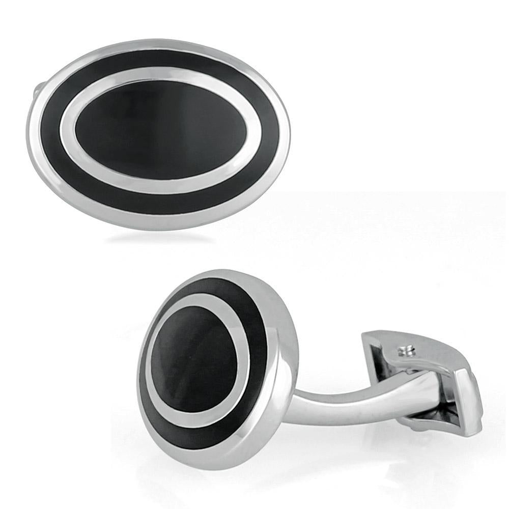 Mahi Oval Black Beauty Cufflink