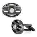 Mahi Oval Gleaming Solitaire Crystal Cufflink