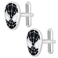 Mahi Superhero Black and White Mee Emelled Pair of Cufflinks for Men (CL1100548R)