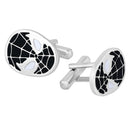 Mahi Superhero Black and White Mee Emelled Pair of Cufflinks for Men (CL1100548R)