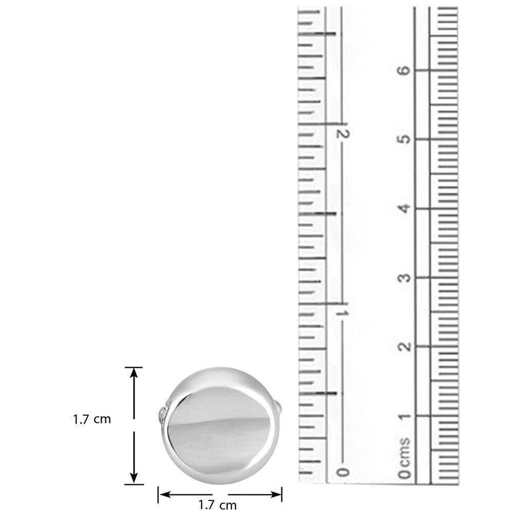 Mahi Rhodium Plated Plain Round Gilt Cufflink