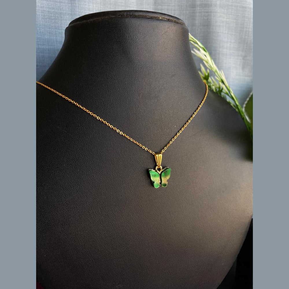 Mahavir Gold Plated Butterfly Pendant