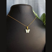 Mahavir Gold Plated Butterfly Pendant