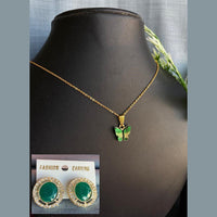 Mahavir Gold Plated Butterfly Pendant Set