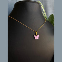 Mahavir Gold Plated Butterfly Pendant