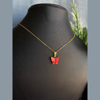 Mahavir Gold Plated Butterfly Pendant