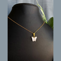 Mahavir Gold Plated Butterfly Pendant