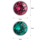 Mahi Swarovski Elements Multi-colour Four Studs Combo Earrings for Women