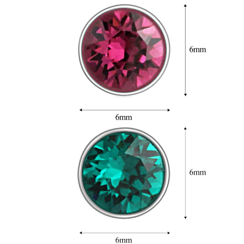 Mahi Swarovski Elements Multi-colour Four Studs Combo Earrings for Women