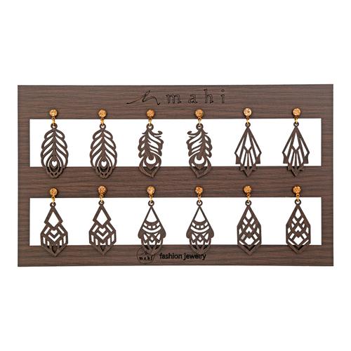 Mahi Gold Plated Combo of 6 Wooden Dangler Earrings