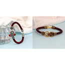Mahi Combo of OM Trishul and Narasimha Leather Bracelet with Rudraksha for Men (CO1105141M)
