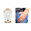 Mahi Combo of Trishul Om Pendant with 20 Inch Rope Chain and Rudraksha Bracelet for Men (CO1105151G)