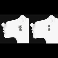 Mahi Combo of Two Traditional Ethnic Jhumka Floral Earrings with Artificial Beads (CO1105185R)