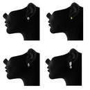 Mahi Combo of 8 Small Baby Top Earring with Crystal Stones for Girls and Women CO1105268M