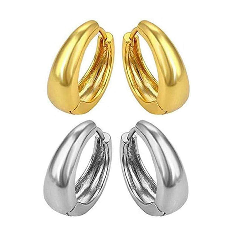 Buy Ruhi Collection Combo Earing Kaju Bali Shaped Gold & Silver Plated  Metal Hoop Earring (2 Pair) Metal Hoop Earring Online at Best Prices in  India - Flipkart.com