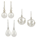 Mahi Elegant Combo of Artificial Pearl Fish Hook Earrings