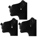 Mahi Elegant Combo of Artificial Pearl Fish Hook Earrings