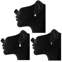 Mahi Elegant Combo of Artificial Pearl Fish Hook Earrings